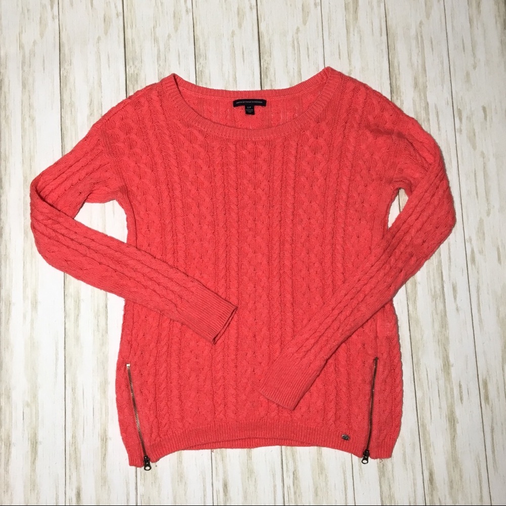 American Eagle Sz S Cable Knit Zip Sweater - Picture 1 of 3